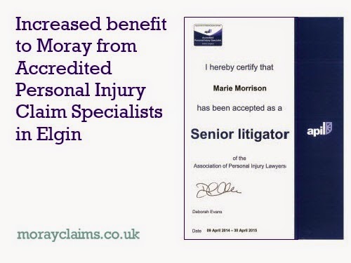 Marie Morrison of Grigor & Young / Moray Claims has gained a further Personal Injury Accreditation
