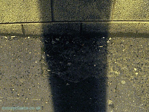 Shadow cast by Street Light Obscuring Pavement Defect which Caused Injury Shadow cast by Street Light Obscuring Pavement Defect which Caused Injury